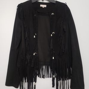 SALE! Adore - Black Fringed Suede Jacket